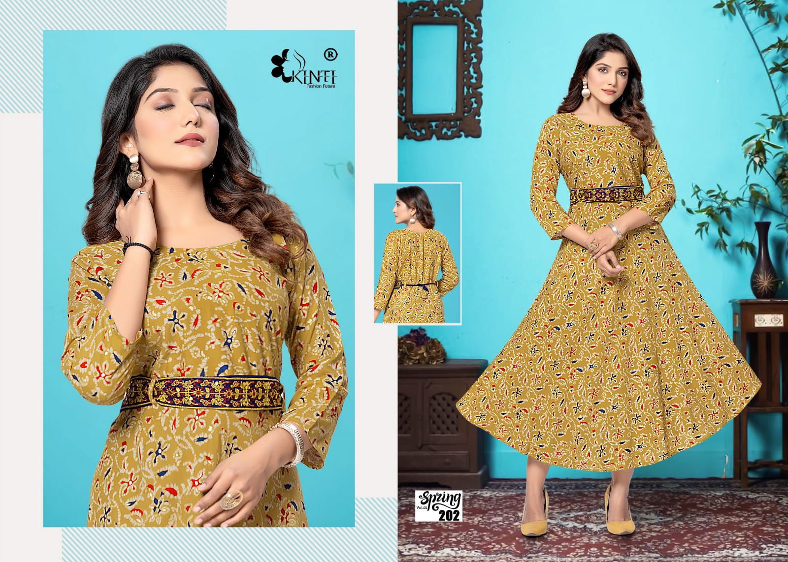 Spring Vo 8 By Kinti Long Designer Kurtis Catalog
